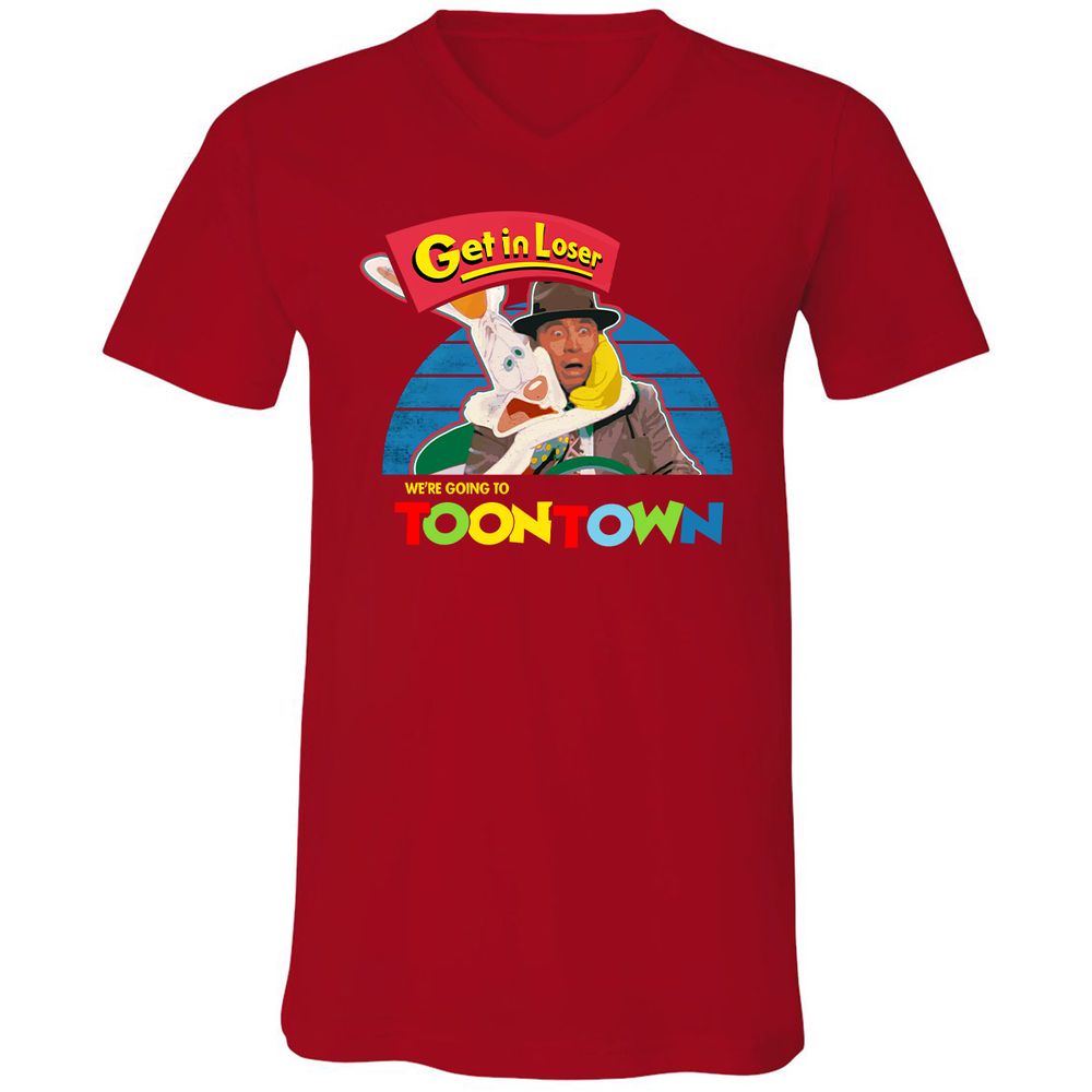 Unisex V-Neck T-Shirt - 4PXMDE5V - Red - 3