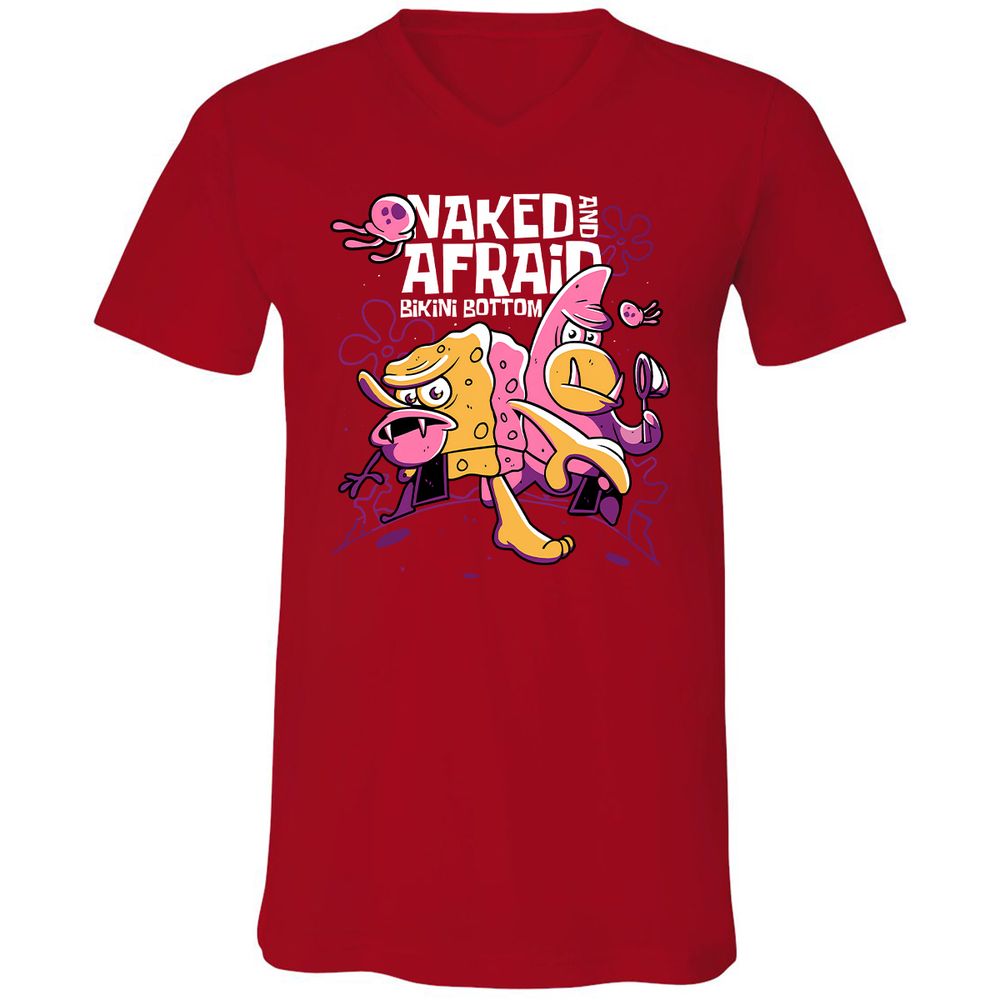 Unisex V-Neck T-Shirt - UNT6NFRV - Red - 3