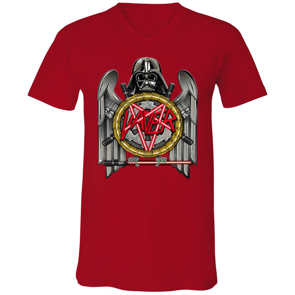 Unisex V-Neck T-Shirt - LQHHBQDZ - Red - 3