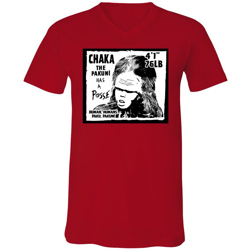 Unisex V-Neck T-Shirt - HWTV1J9A - Red - 3