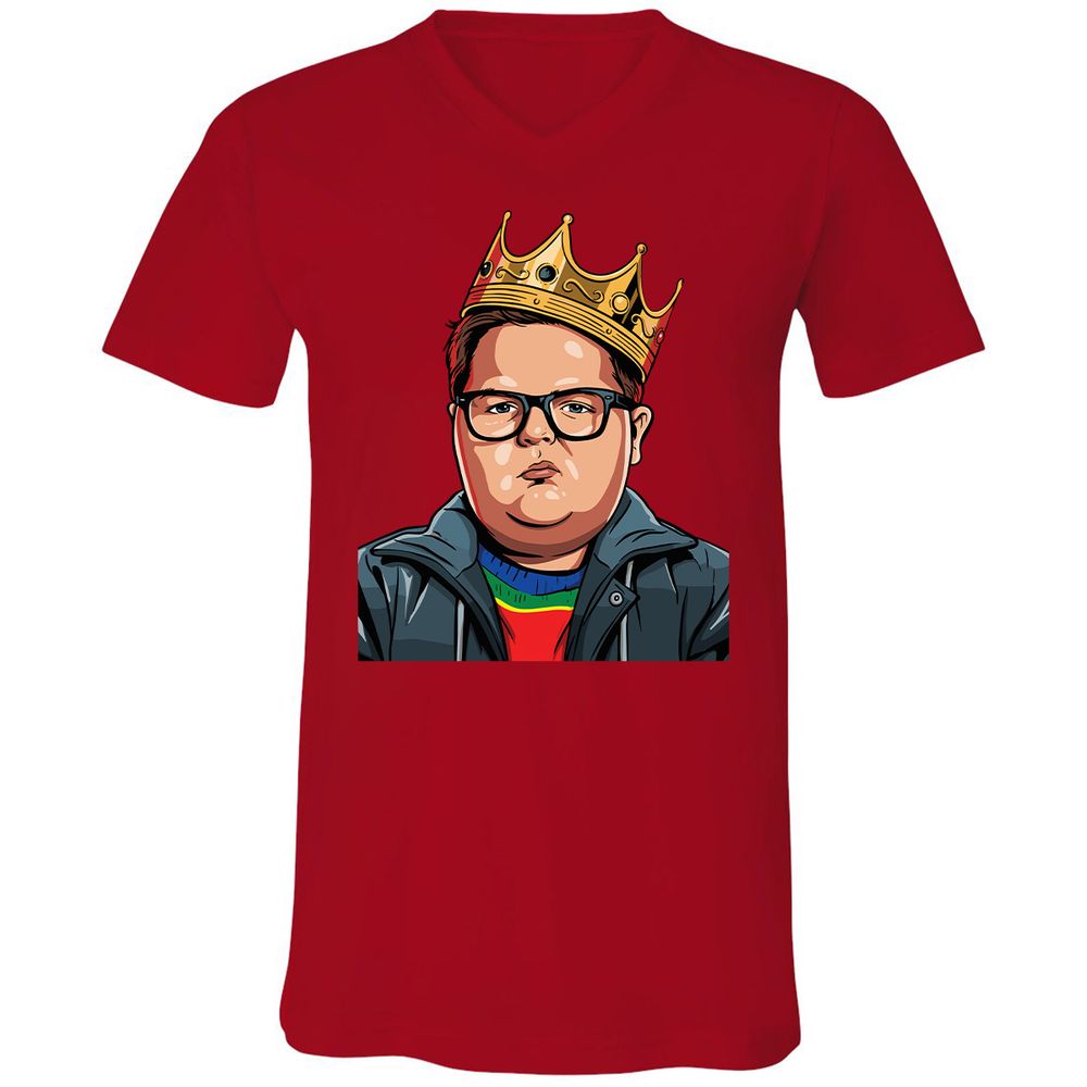 Unisex V-Neck T-Shirt - YJATZSUR - Red - 3