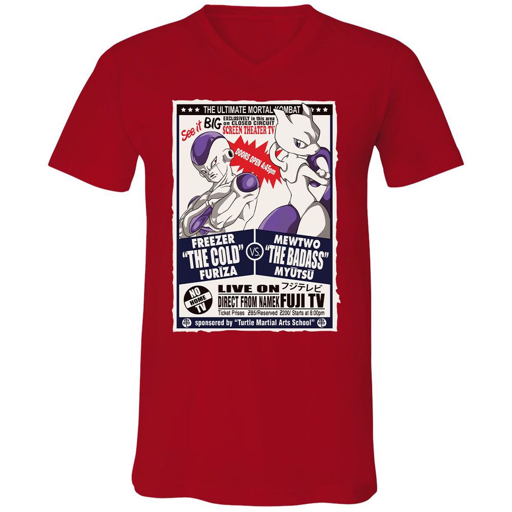 Unisex V-Neck T-Shirt - VLVLHBJ6 - Red - 3