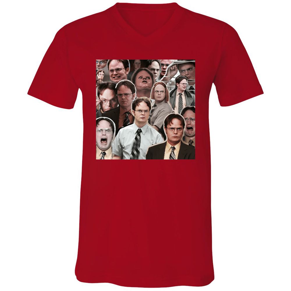 Unisex V-Neck T-Shirt - 3XNNGD1B - Red - 3