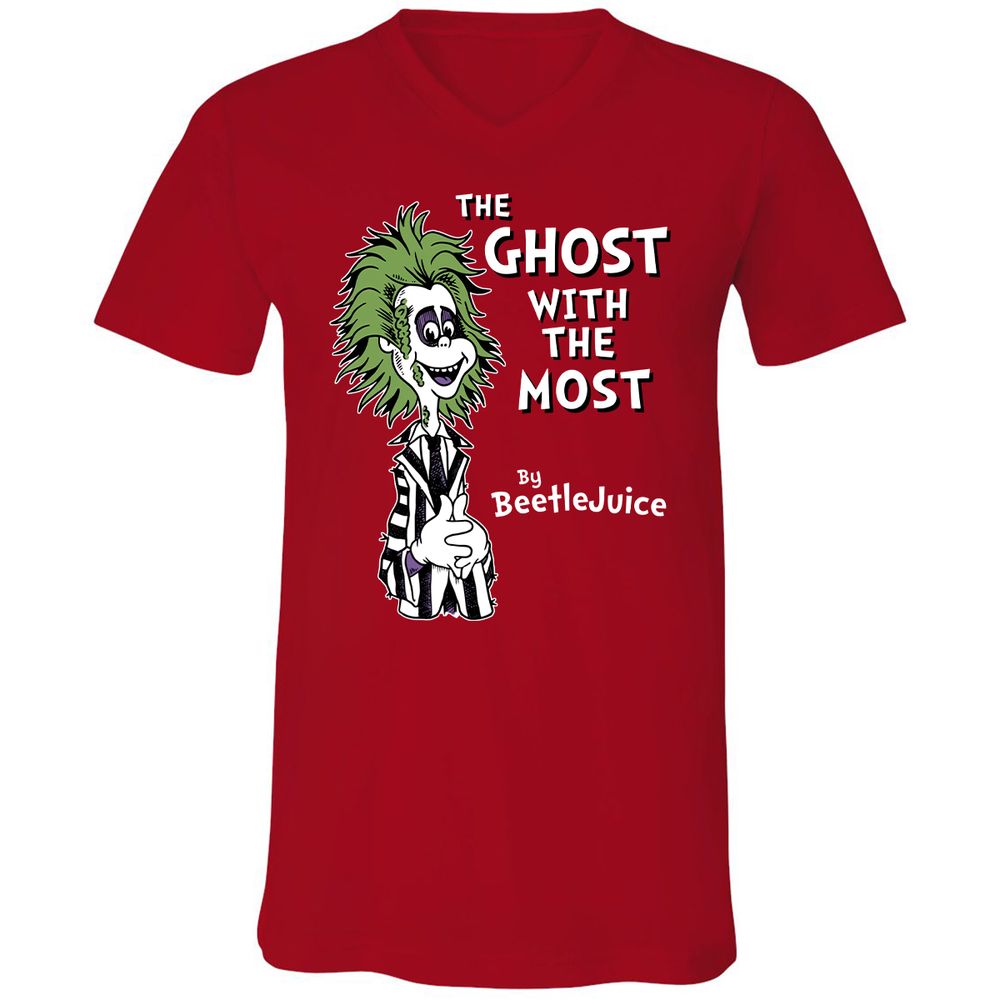 Unisex V-Neck T-Shirt - KJ3DHMXP - Red - 3