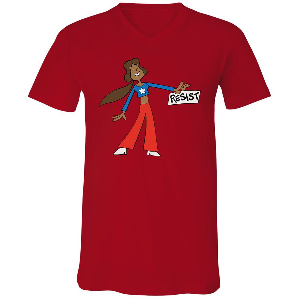 Unisex V-Neck T-Shirt - PWAZPWNF - Red - 3