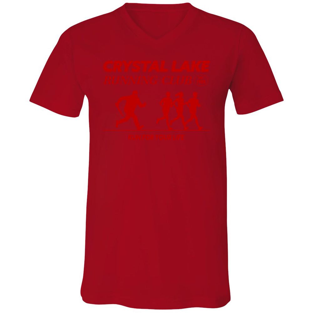 Unisex V-Neck T-Shirt - T77X4BCF - Red - 3