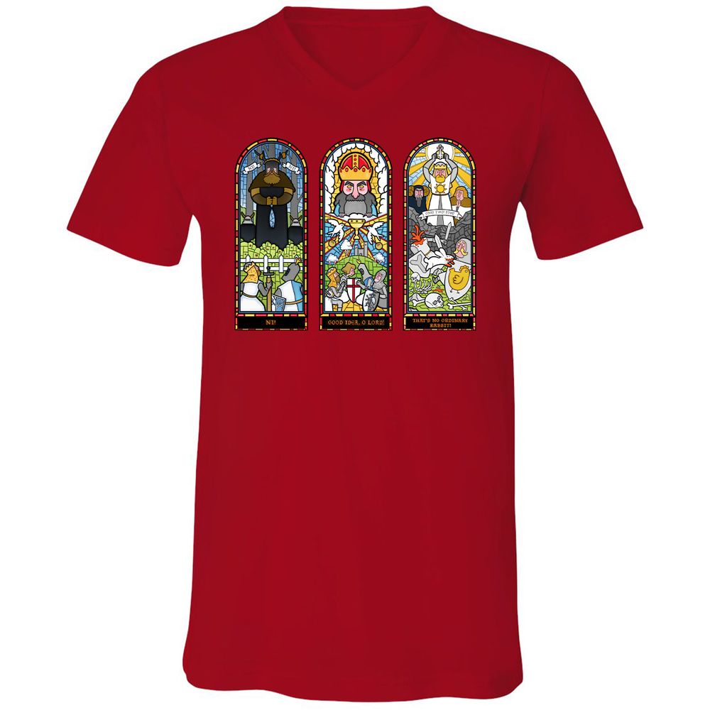 Unisex V-Neck T-Shirt - KYJPKQNR - Red - 3