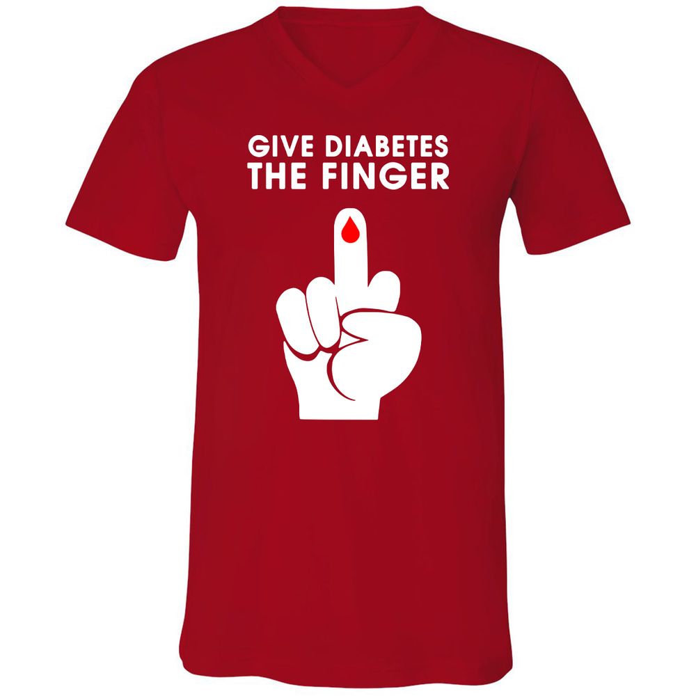 Unisex V-Neck T-Shirt - 1ZH6LUR8 - Red - 3