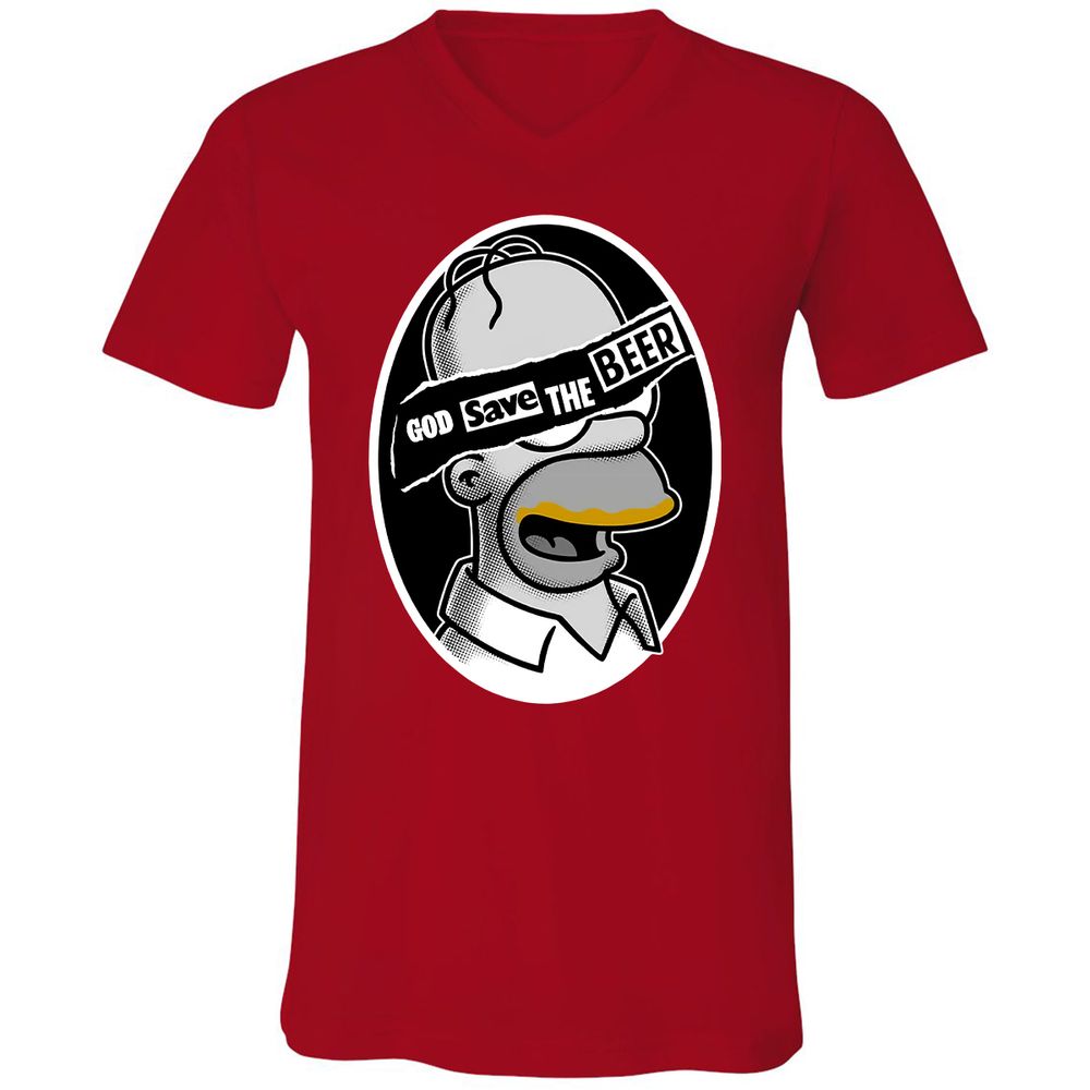 Unisex V-Neck T-Shirt - LUZ5T3XA - Red - 3
