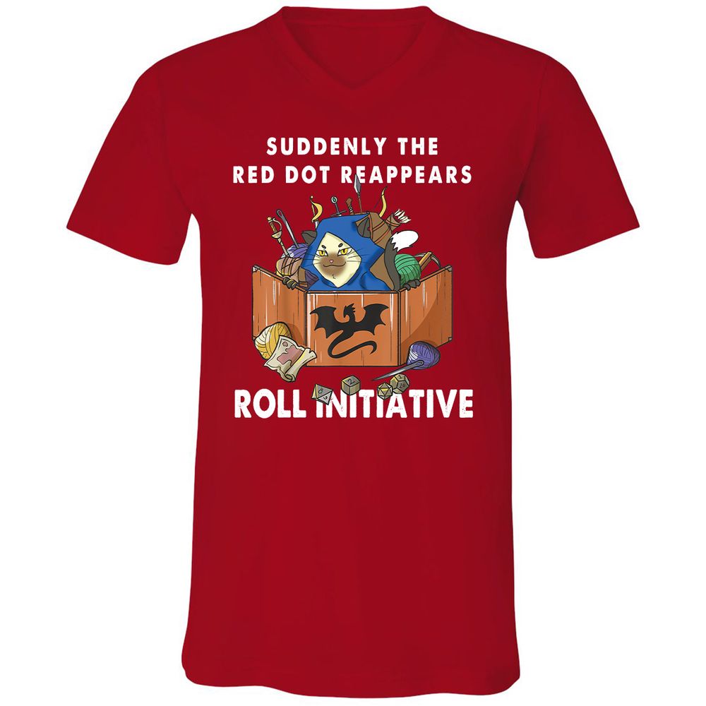 Unisex V-Neck T-Shirt - RWCTBEAH - Red - 3