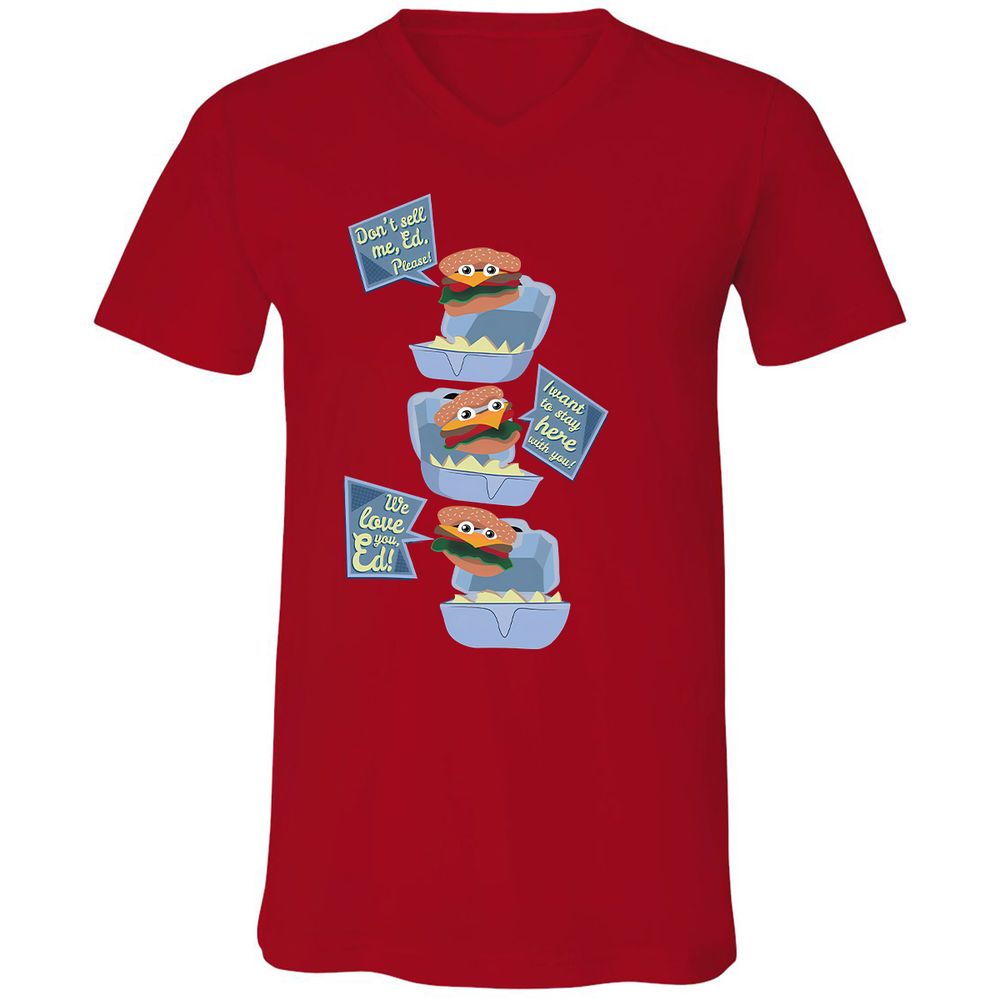 Unisex V-Neck T-Shirt - Z7P2HVQ4 - Red - 3