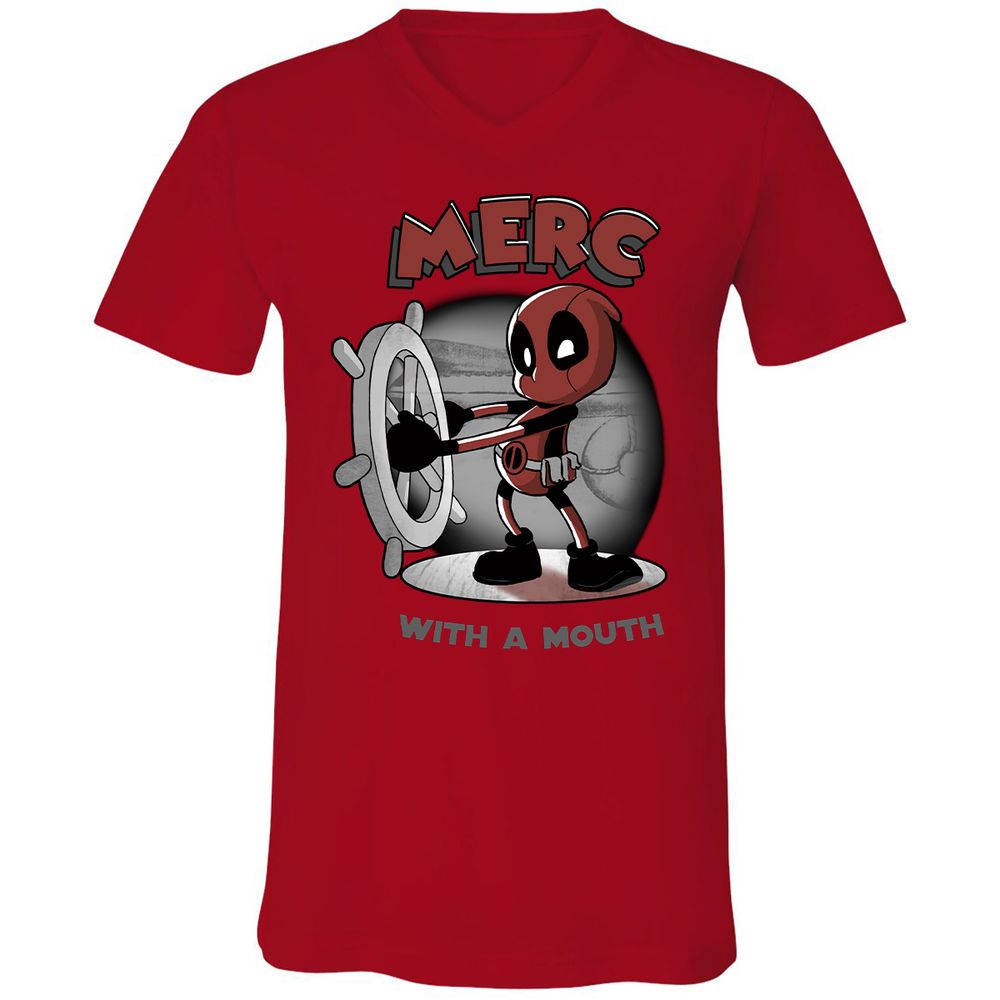 Unisex V-Neck T-Shirt - ARPCGBMZ - Red - 3