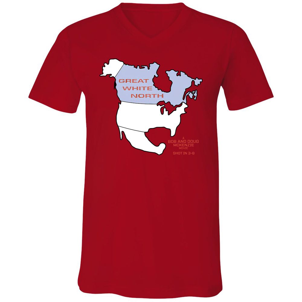 Unisex V-Neck T-Shirt - YKZCEXM5 - Red - 3