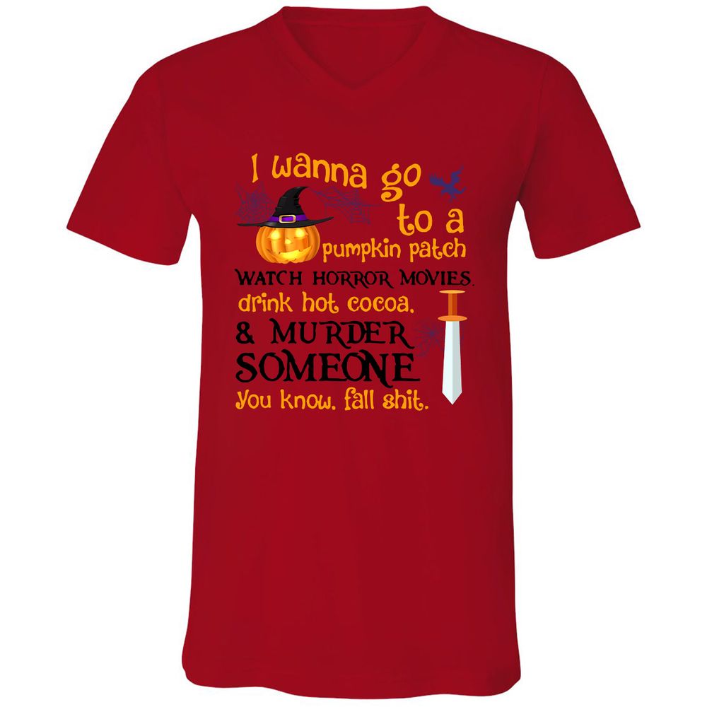 Unisex V-Neck T-Shirt - 64DPAC1T - Red - 3