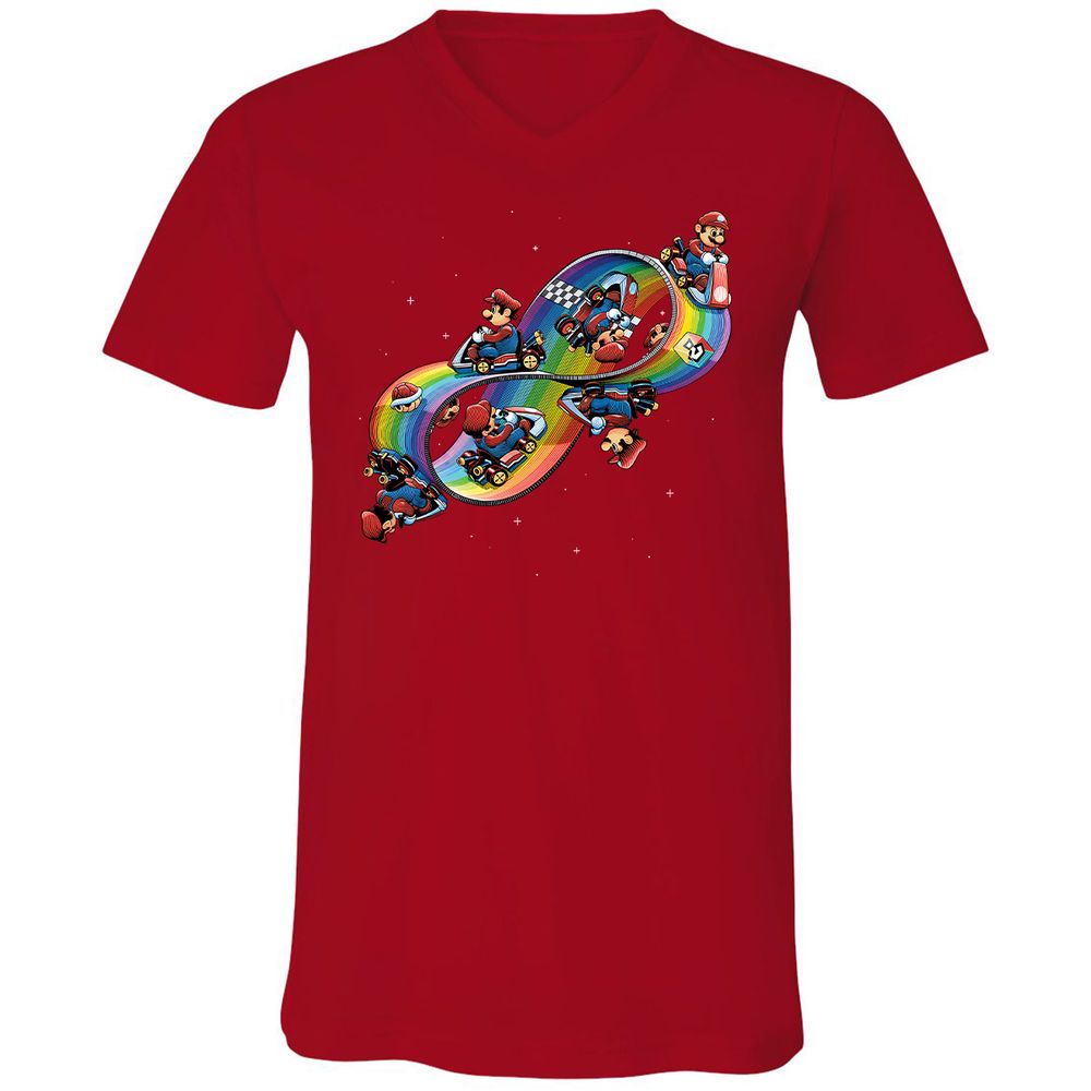 Unisex V-Neck T-Shirt - BV8BXCJY - Red - 3