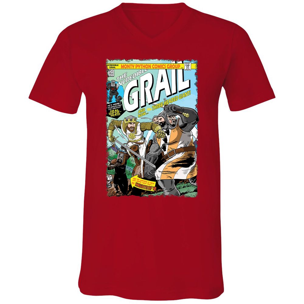 Unisex V-Neck T-Shirt - J297TTQU - Red - 3