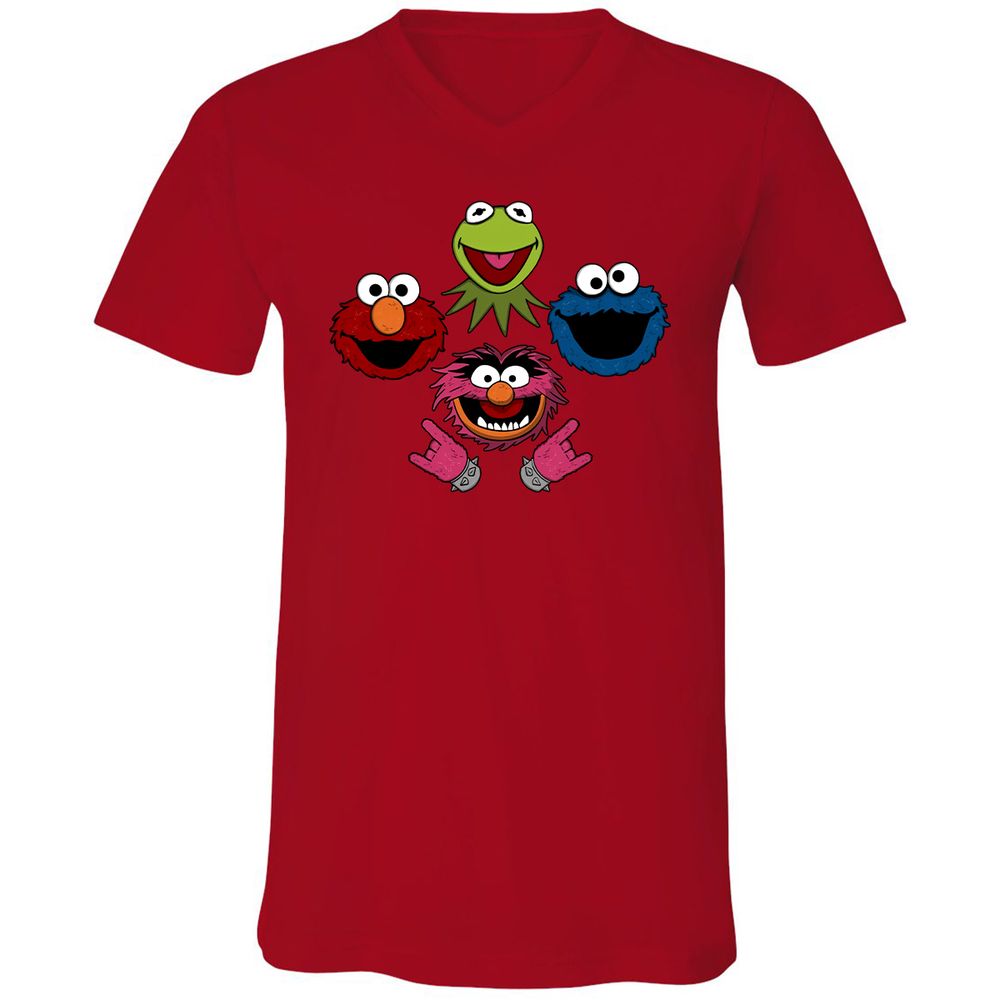 Unisex V-Neck T-Shirt - LZYKU1H2 - Red - 3