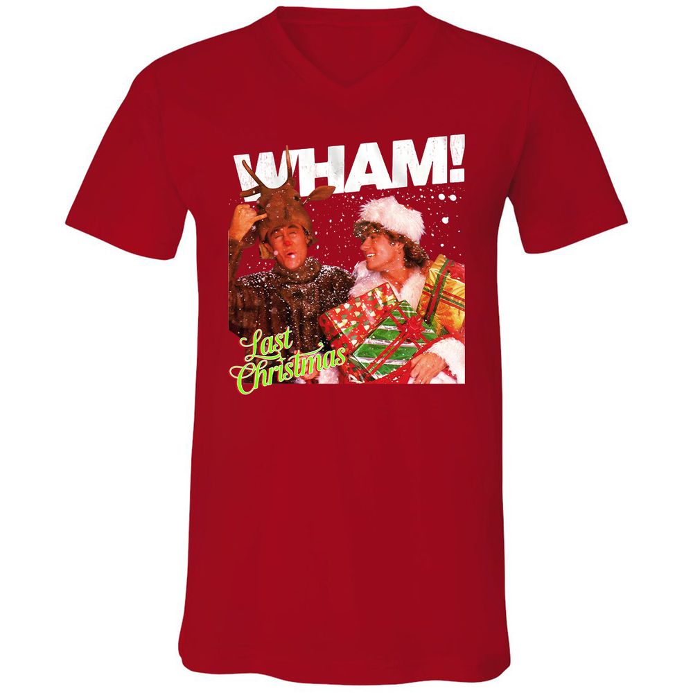 Unisex V-Neck T-Shirt - HF4KKP13 - Red - 3