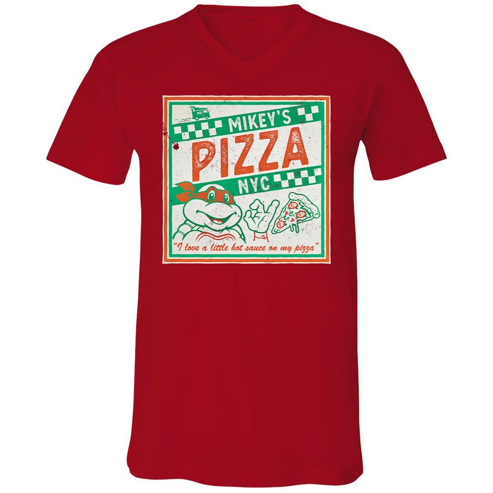 Unisex V-Neck T-Shirt - 7X3V38A6 - Red - 3