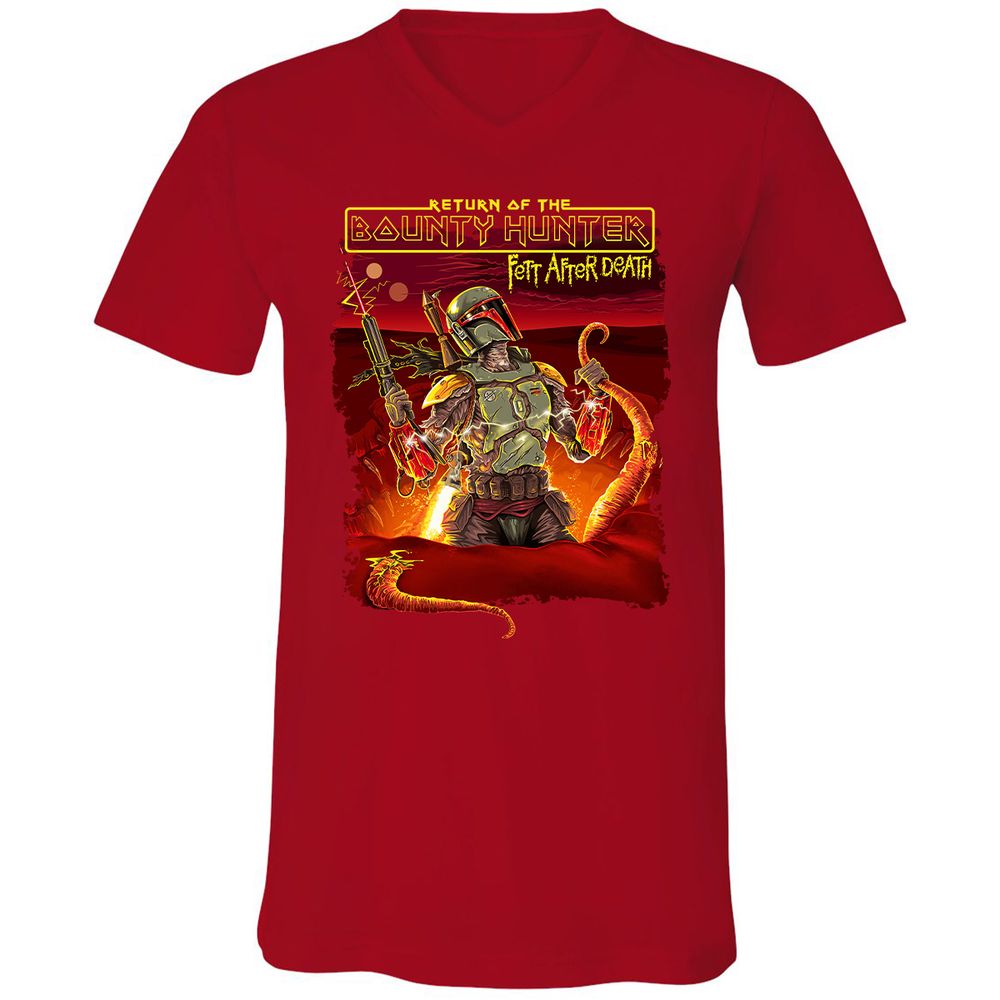 Unisex V-Neck T-Shirt - J46DSAMJ - Red - 3