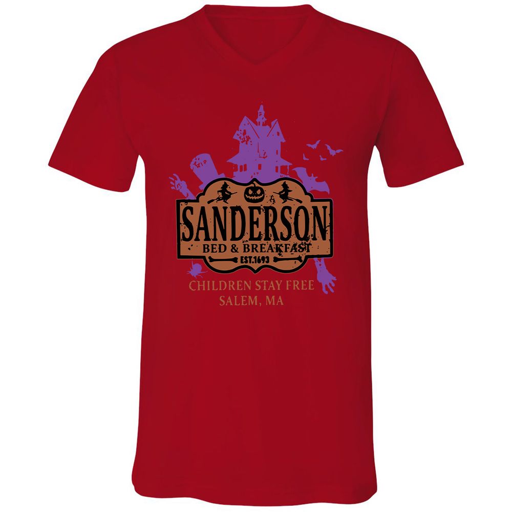 Unisex V-Neck T-Shirt - WADVTALP - Red - 3