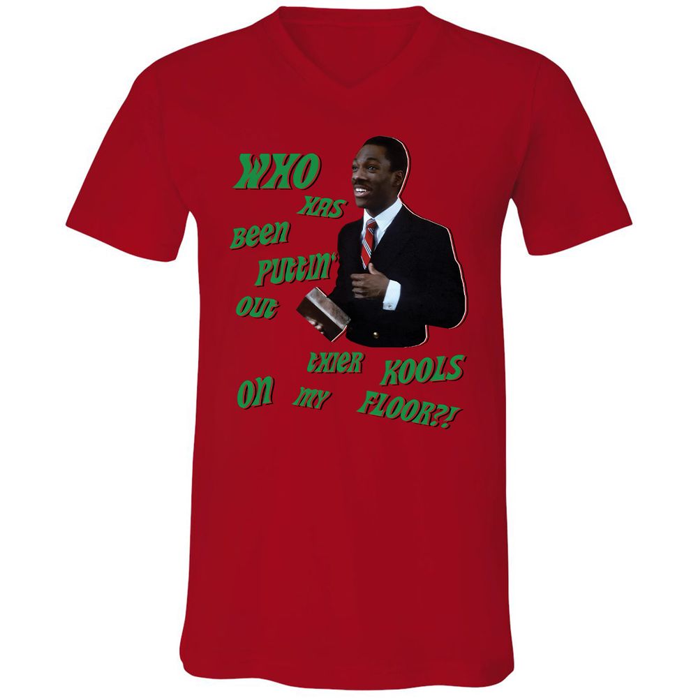 Unisex V-Neck T-Shirt - Q5ZMAA7L - Red - 3