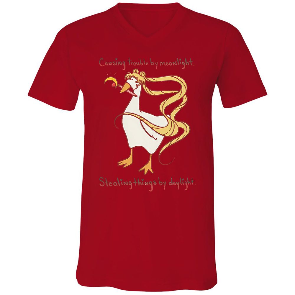 Unisex V-Neck T-Shirt - ZKGMHG1G - Red - 3