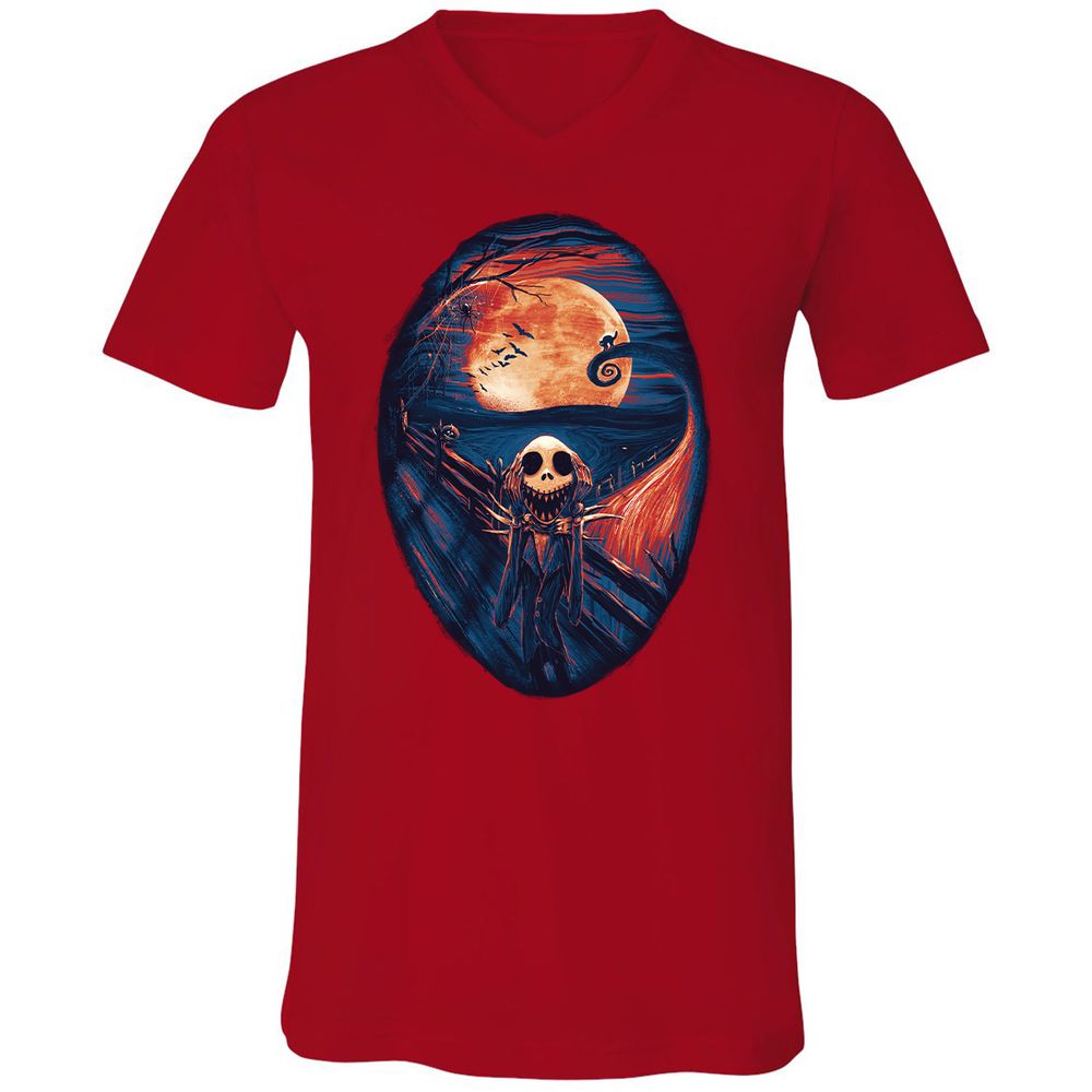 Unisex V-Neck T-Shirt - UTRDV6EQ - Red - 3