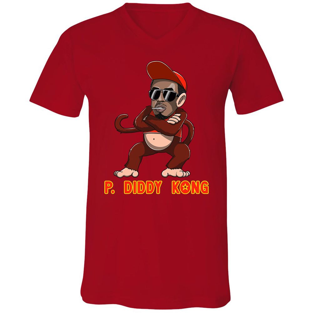 Unisex V-Neck T-Shirt - 9TQ1A26L - Red - 3
