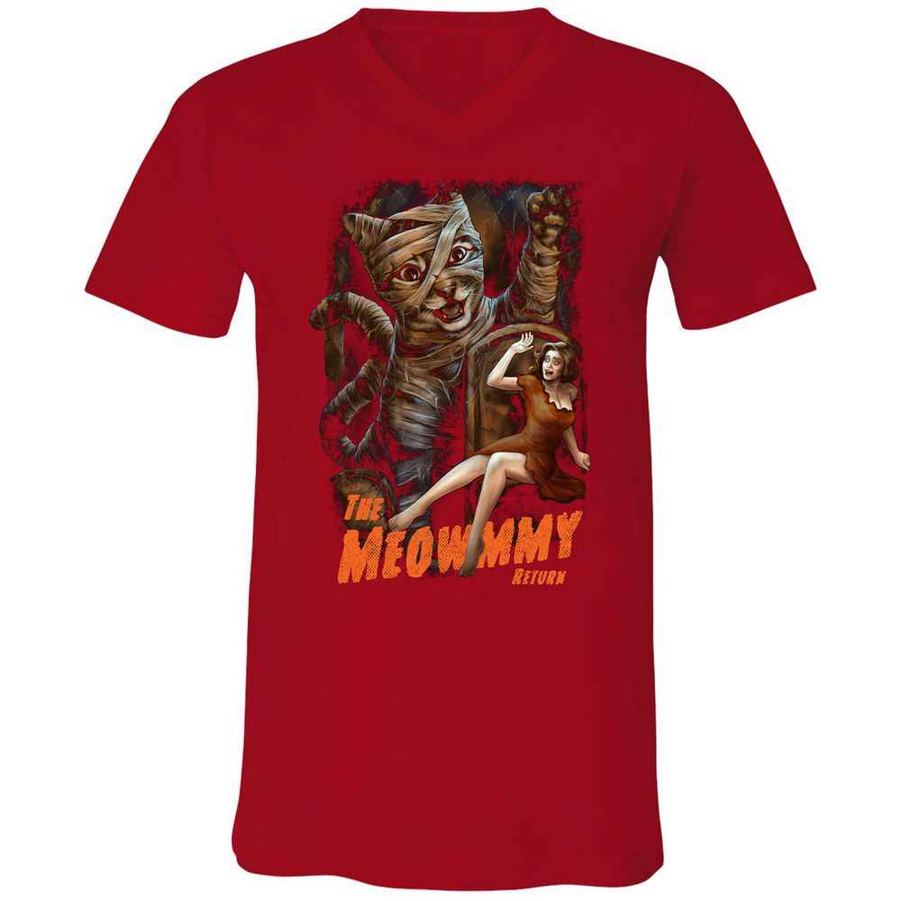 Unisex V-Neck T-Shirt - V48WZW86 - Red - 3