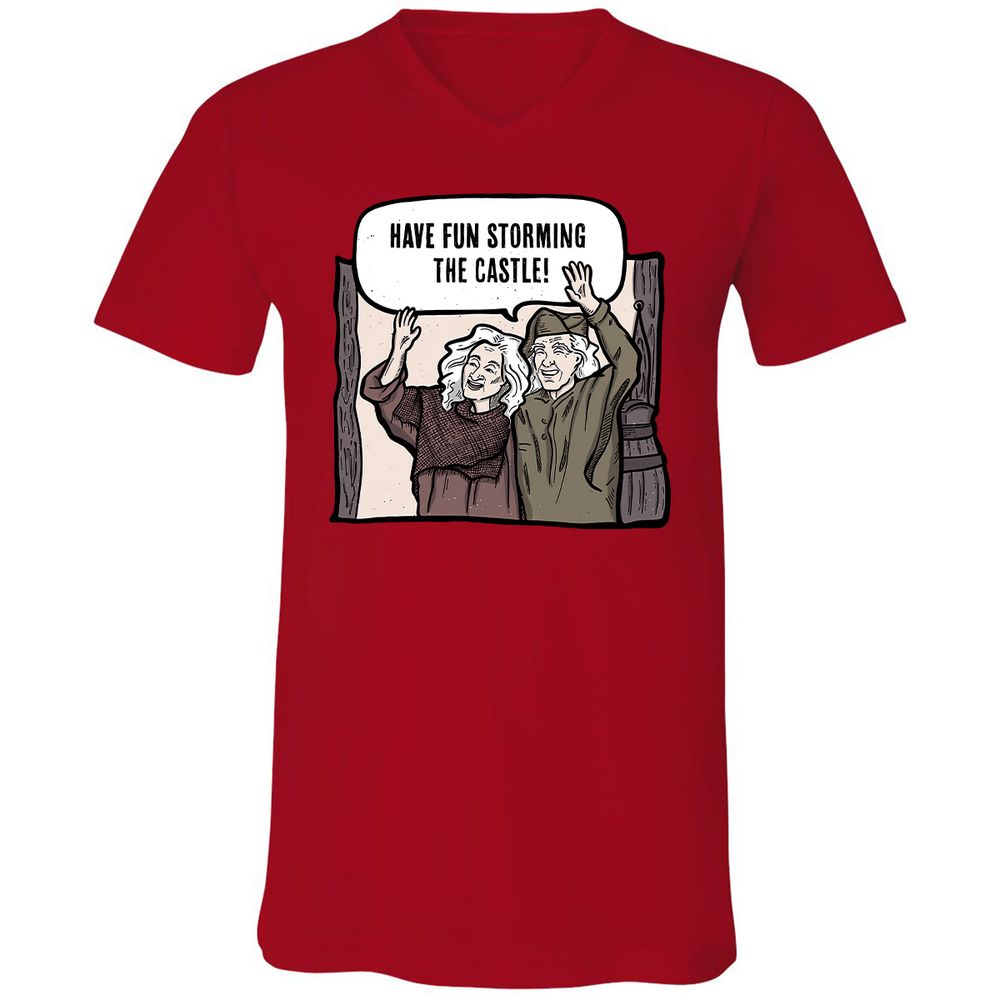 Unisex V-Neck T-Shirt - 9MGECZKQ - Red - 3