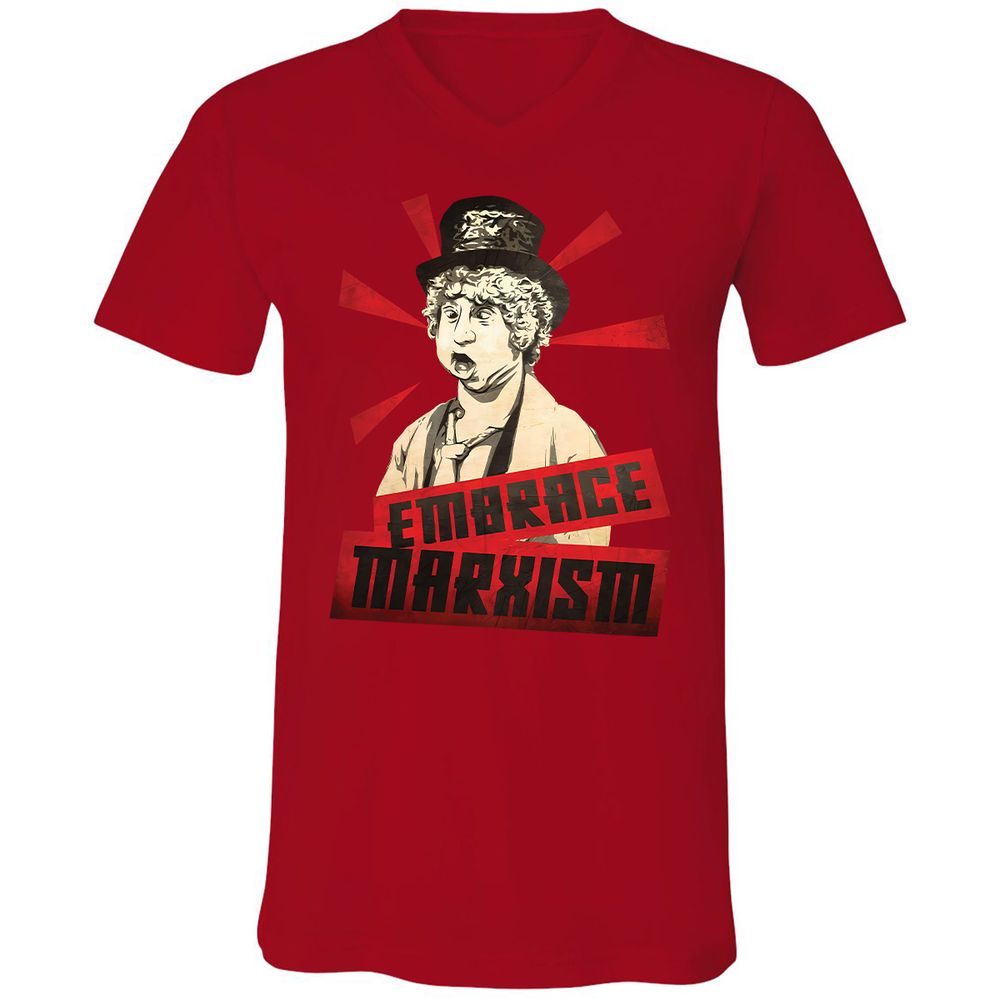 Unisex V-Neck T-Shirt - LASKZSRH - Red - 3