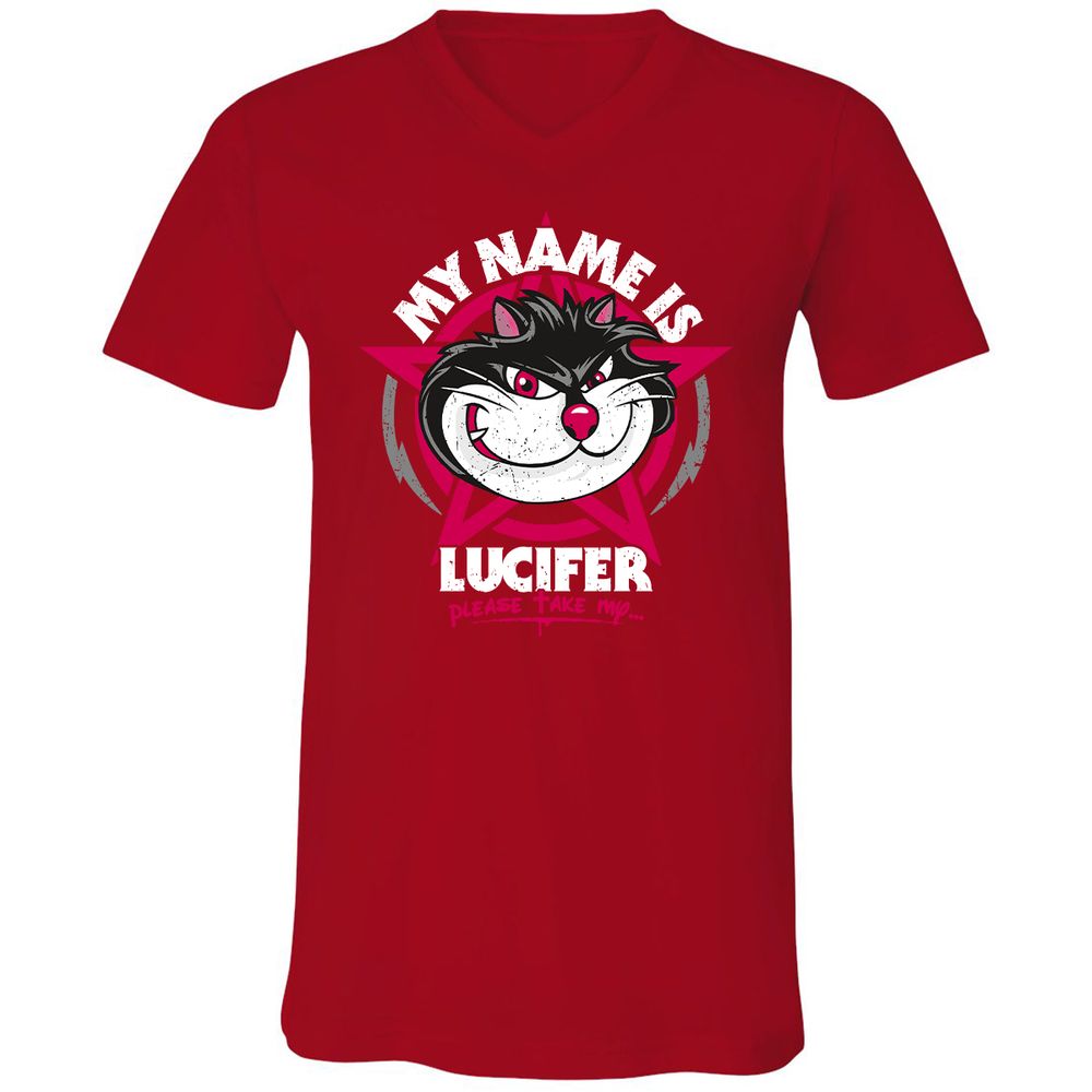 Unisex V-Neck T-Shirt - V83DPE7B - Red - 3