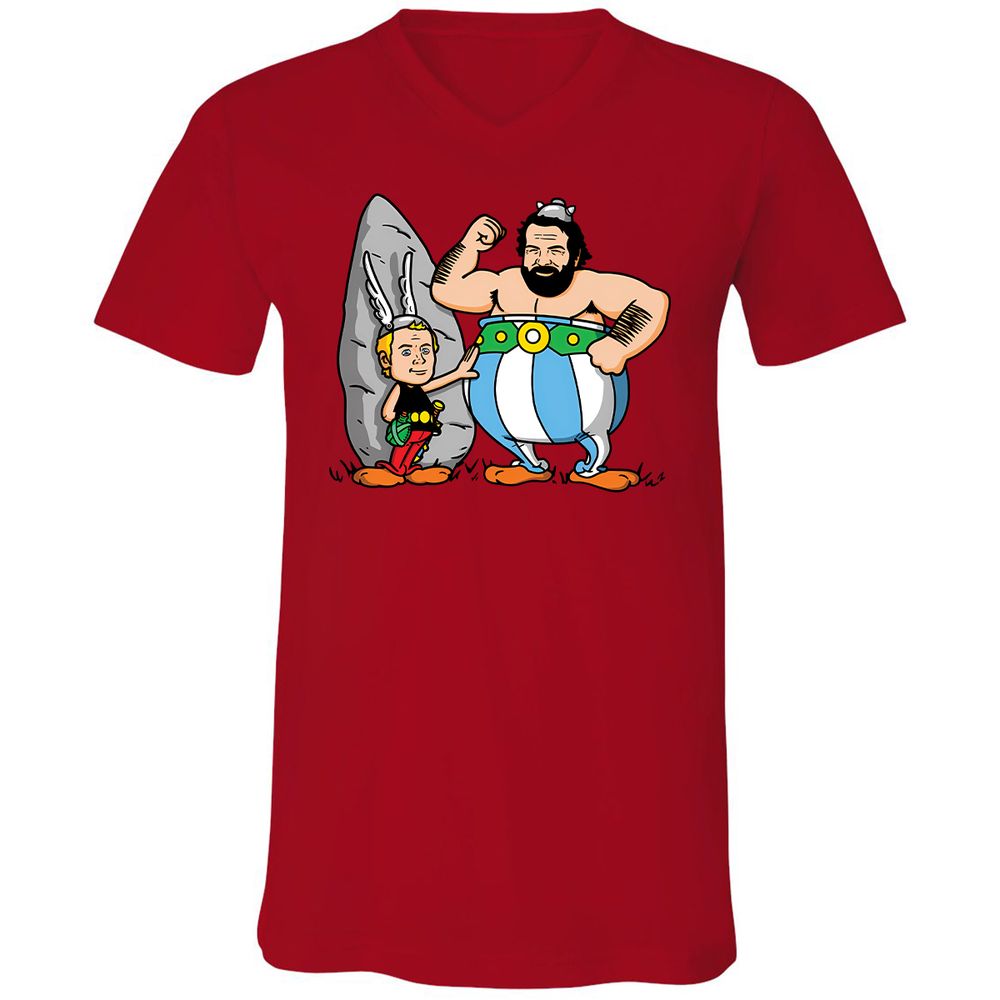 Unisex V-Neck T-Shirt - Y1AS78VN - Red - 3