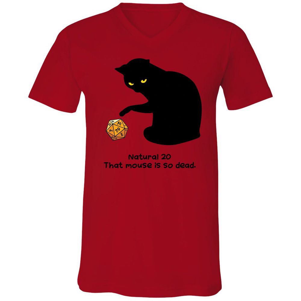 Unisex V-Neck T-Shirt - A3KJJRY3 - Red - 3