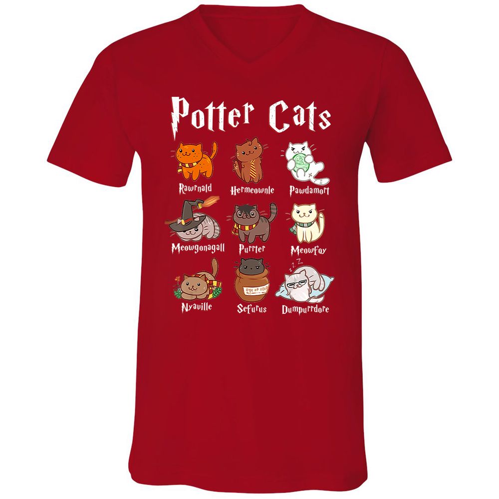 Unisex V-Neck T-Shirt - X7KL3T1V - Red - 3