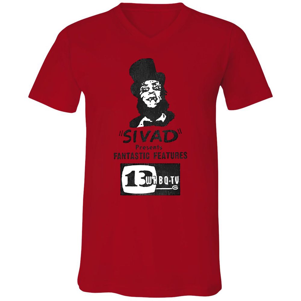 Unisex V-Neck T-Shirt - HMFLJQKL - Red - 3