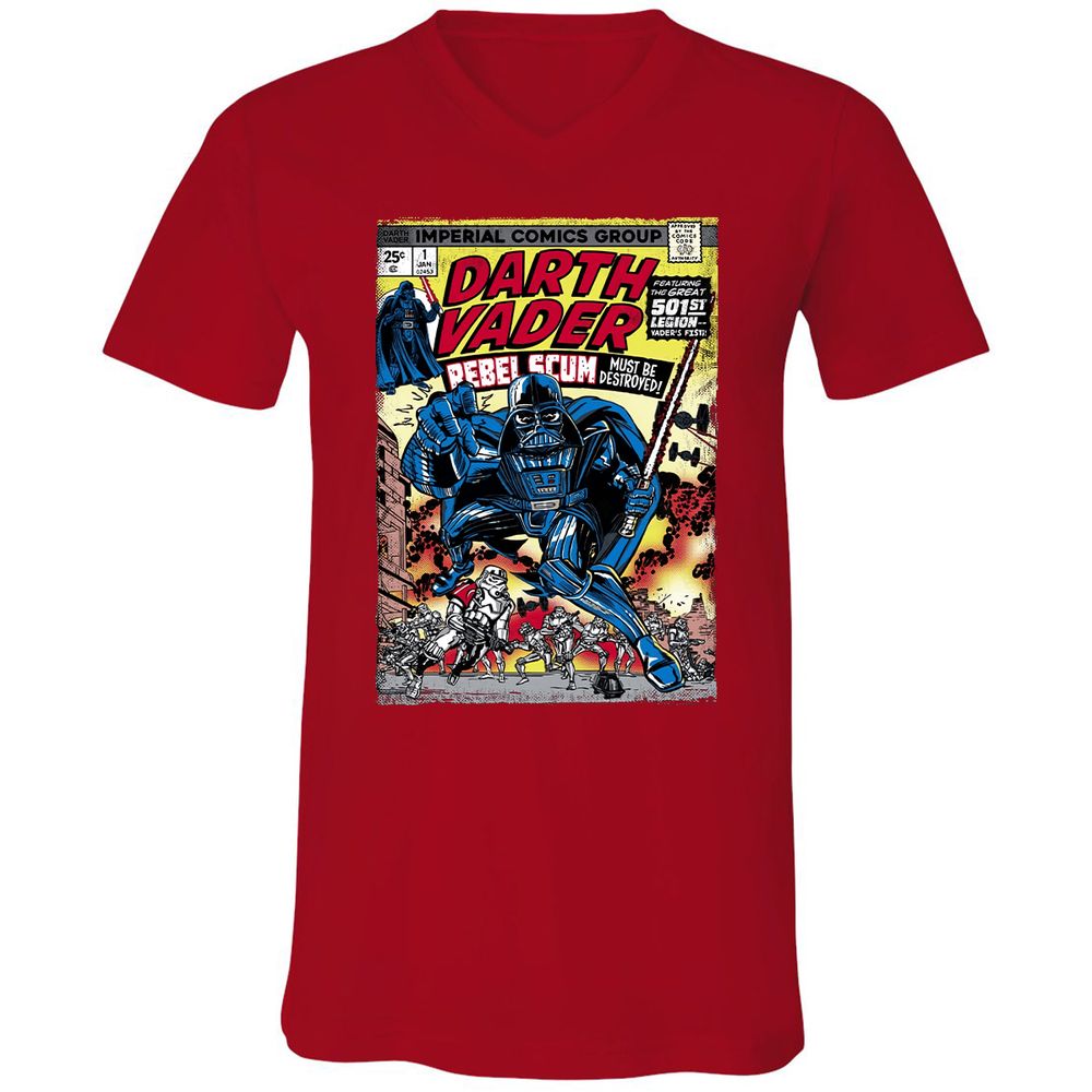 Unisex V-Neck T-Shirt - SB6UK3FJ - Red - 3