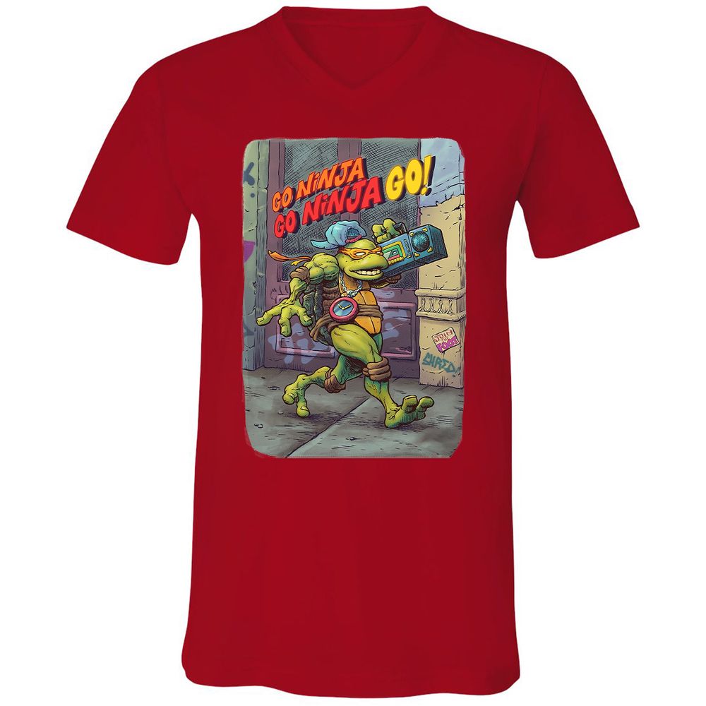 Unisex V-Neck T-Shirt - 3WZ7M4JQ - Red - 3