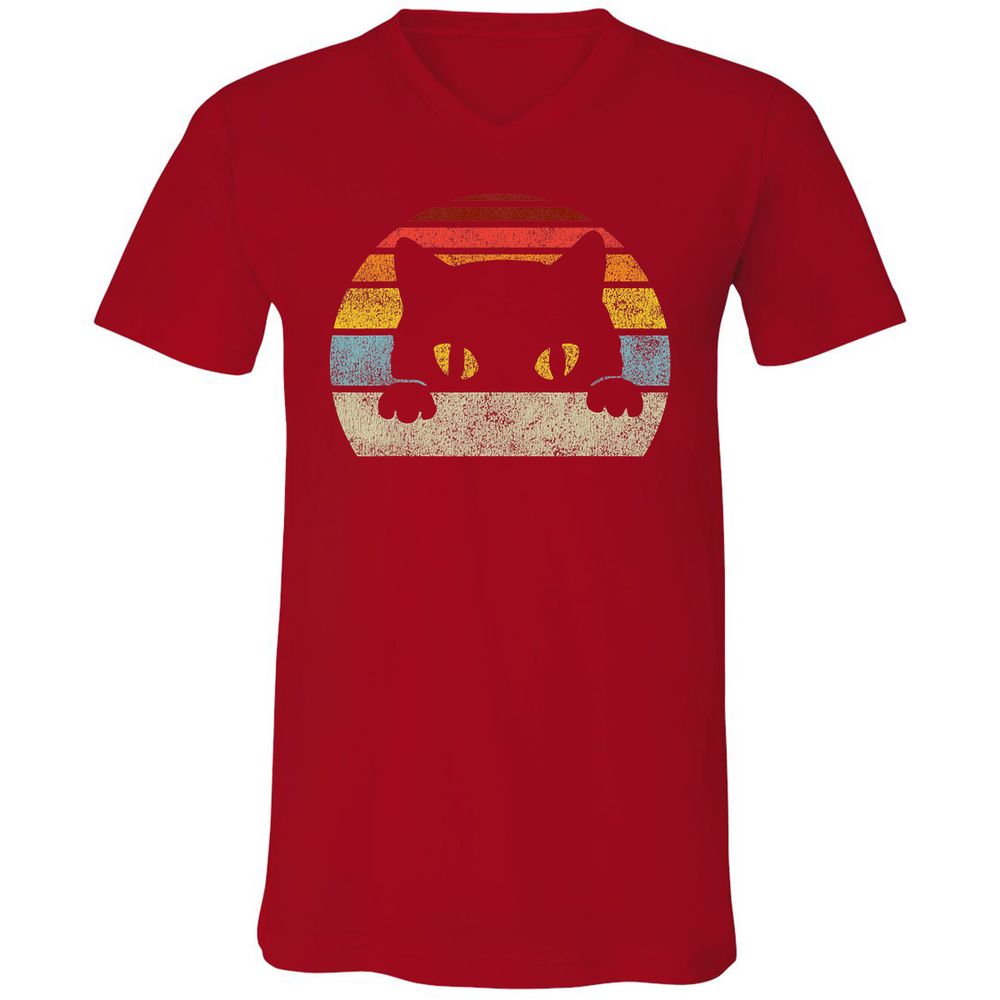 Unisex V-Neck T-Shirt - 8424QMBJ - Red - 3