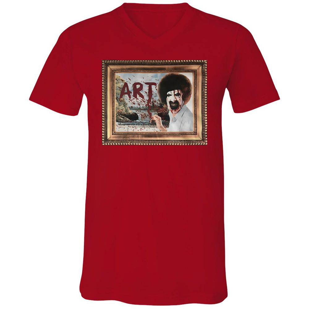 Unisex V-Neck T-Shirt - BWV4E9M1 - Red - 3