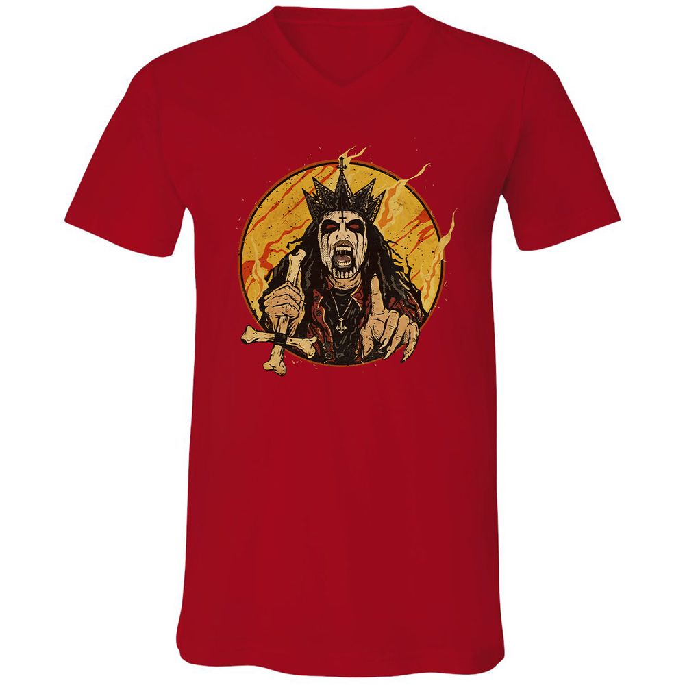 Unisex V-Neck T-Shirt - GFVQPCST - Red - 3