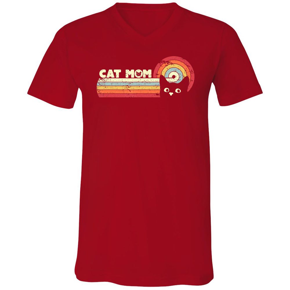 Unisex V-Neck T-Shirt - C5T6W88W - Red - 3