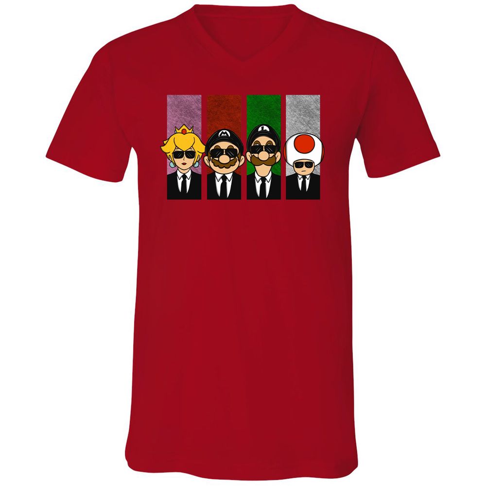Unisex V-Neck T-Shirt - 1LWQFCUU - Red - 3