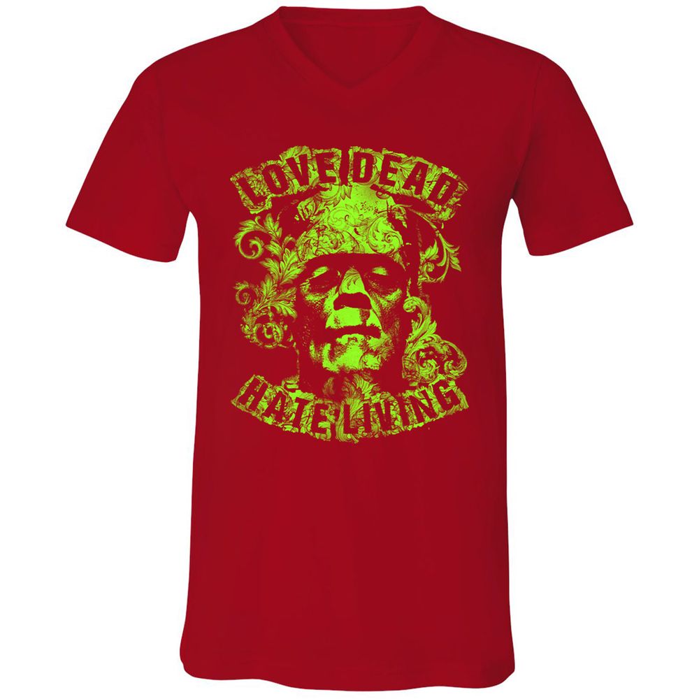 Unisex V-Neck T-Shirt - 67HHJW3M - Red - 3