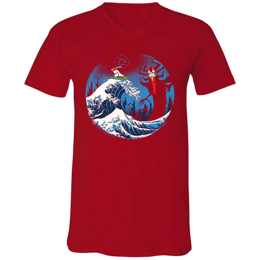 Unisex V-Neck T-Shirt - 4GNP7PWM - Red - 3