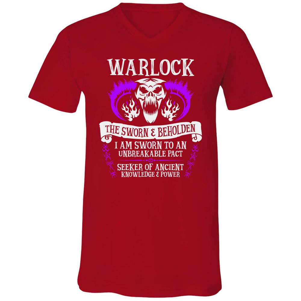 Unisex V-Neck T-Shirt - SXWRUK5D - Red - 3