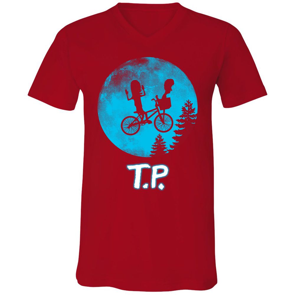 Unisex V-Neck T-Shirt - L9NZK168 - Red - 3
