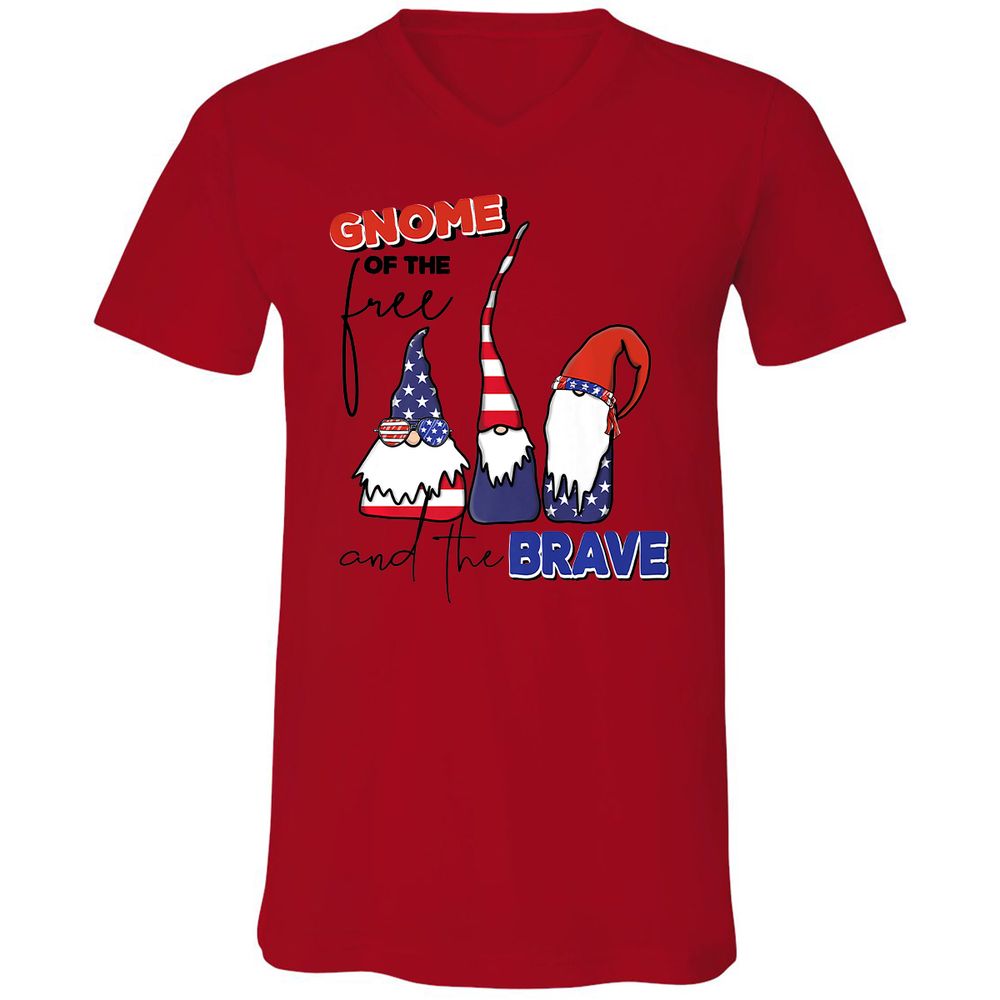 Unisex V-Neck T-Shirt - K89GRAUJ - Red - 3
