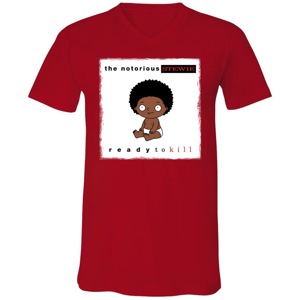 Unisex V-Neck T-Shirt - JR1WX8DD - Red - 3